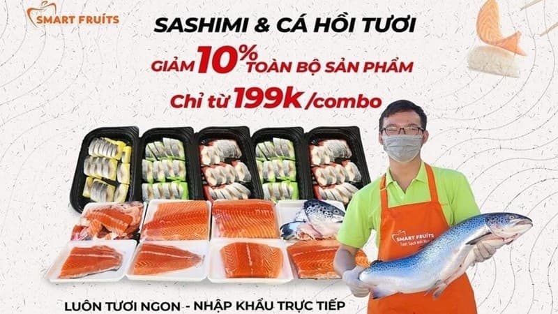 Mổ cá bán trái cây